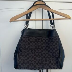 Coach leather hobo Black and Gray Shoulder Bag